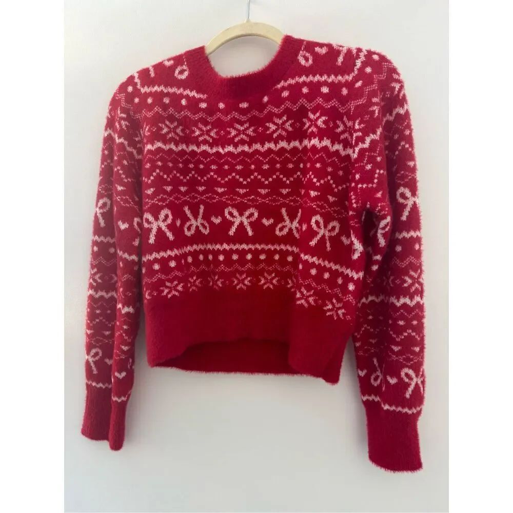 Red Pullover Sweater - Picture 7 of 9